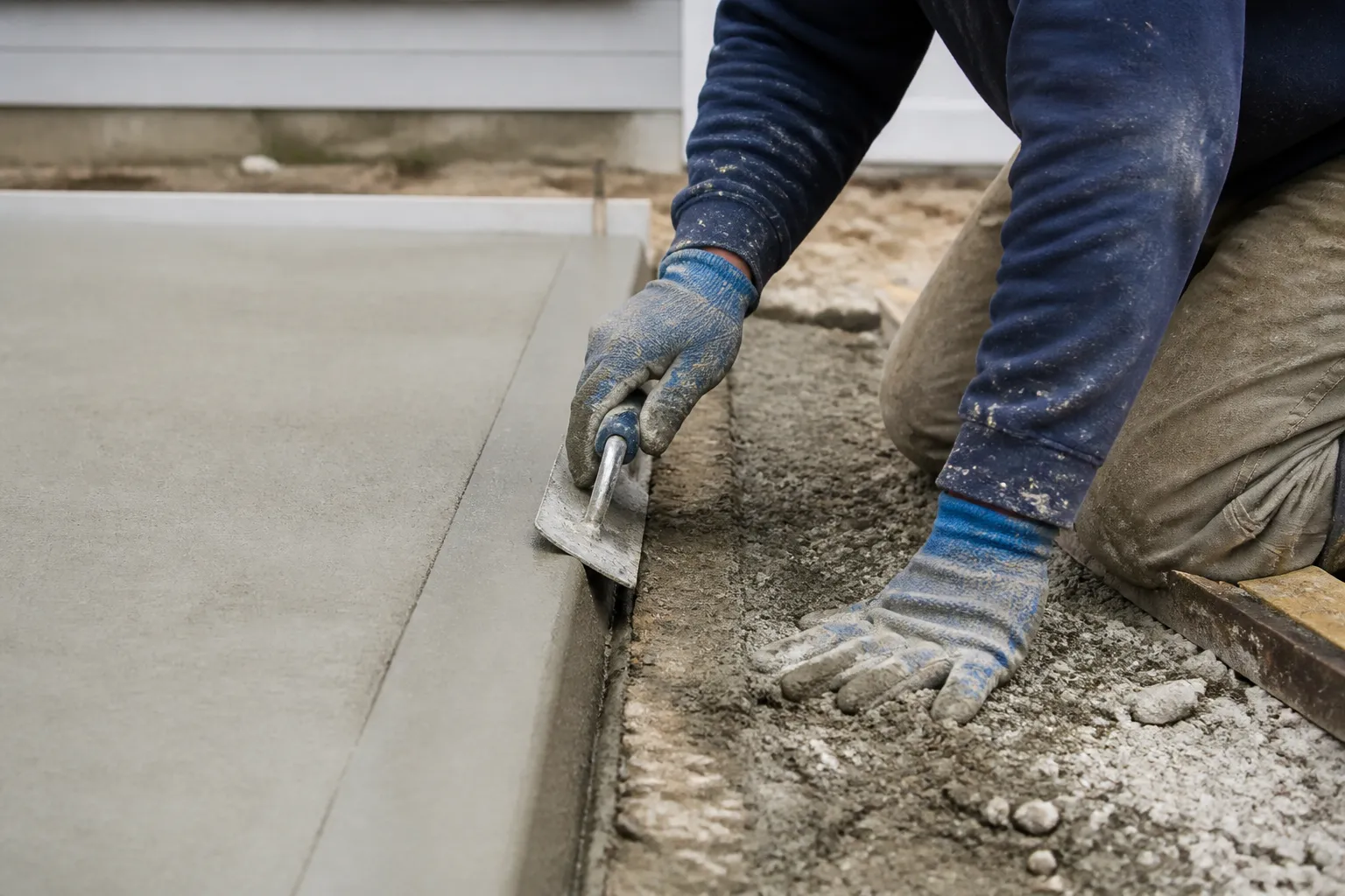 Concrete slab detail work